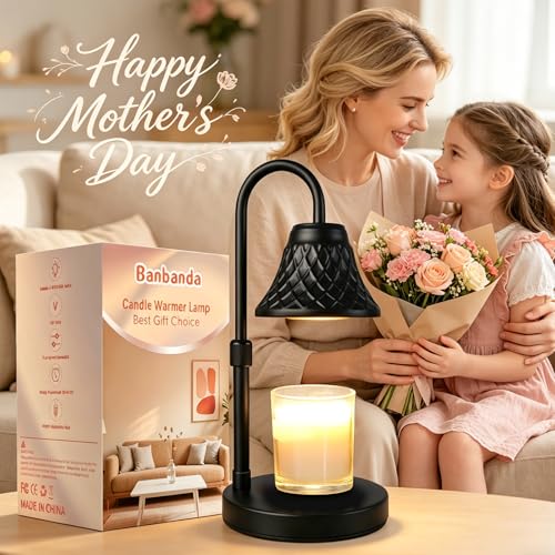 Adjustable Candle Warmer Lamp with Timer: Mothers Day Gifts Lamp fits All Candle Jar Home Decor - Wax Warmer for Scented Wax - Birthday Gifts for Women - color: Metal Black