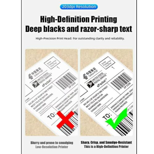 Bluetooth Thermal Shipping Label Printer,4X6 inch Wireless Barcode Printer, high Printing Speed,Compatible with iOS Android Mobile Phone,Windows (White)