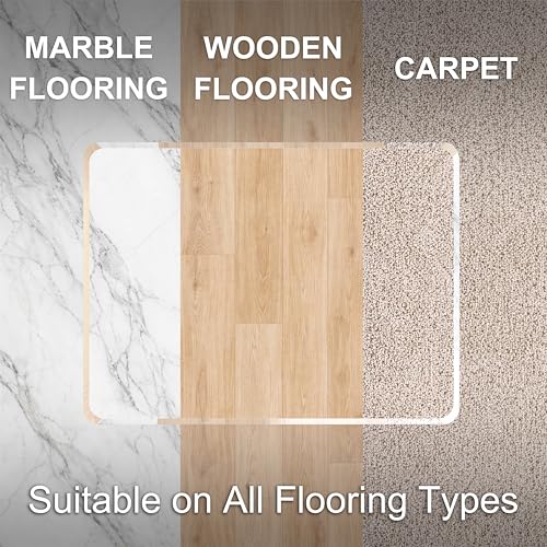 MESAILUP Beveled Edge Office Chair Mat for Carpet or Hardwood Floor-32”x46” - size: Beveled Edge-32"x46"