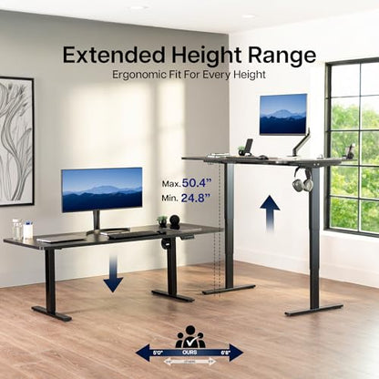 VIVO Light Wood 71 x 30 in Standing Desk, DESK-KIT-2E71C - color: Light Wood Top / Black Frame, size: 71 x 30 inch