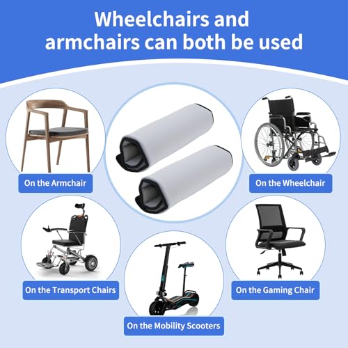 Replacement Armrest Pads for Office Chair, Breathable Mesh & Memory Foam Arm Rest Covers, Universal Fit for Desk Chair/Wheelchair, Soft Ergonomic Arm Pads Set of 2 (Gray)
