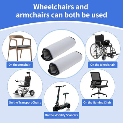 Replacement Armrest Pads for Office Chair, Breathable Mesh & Memory Foam Arm Rest Covers, Universal Fit for Desk Chair/Wheelchair, Soft Ergonomic Arm Pads Set of 2 (Gray)