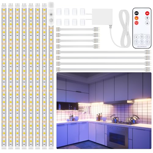 LAFULIT 8 PCS 20in Under Cabinet Lighting Kit, 4000K - size: 8PCS (13FT)