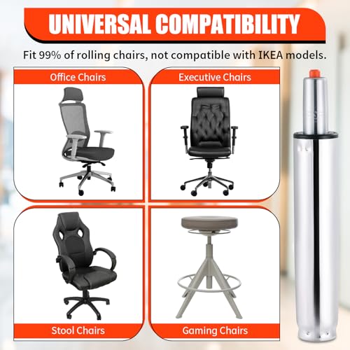Universal Office Chair Gas Lift Cylinder Replacement, 5" Long Stroke Gas Lift, Heavy Duty Class4 Gas Lift Hydraulic/Pneumatic Piston for Office Chair/Gaming Chair