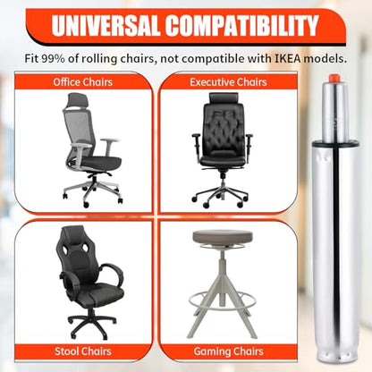 Universal Office Chair Gas Lift Cylinder Replacement, 5" Long Stroke Gas Lift, Heavy Duty Class4 Gas Lift Hydraulic/Pneumatic Piston for Office Chair/Gaming Chair