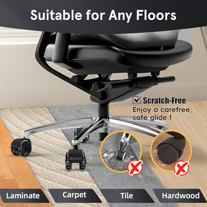 Office Chair Wheels Replacement, 2.5 Inch Heavy Duty Caster Set, for Carpet and Hardwood Floors, Universal Size 11x22mm, Fits 99%, Black - style: 2.5 inch-Black