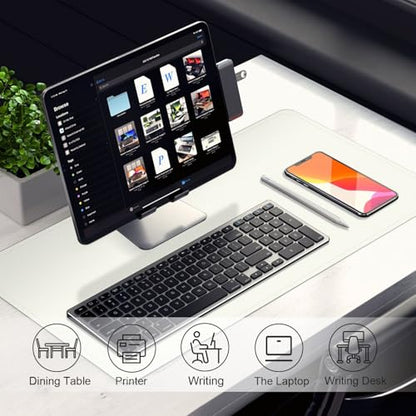 Leather & Suede Desk Pad Protector - Non-Slip, Waterproof Blotter Mat, Large Mouse Pad, Office & Home Desk Cover (White, 23.6" x 13.7") - color: White, size: 23.6" x 23.6"