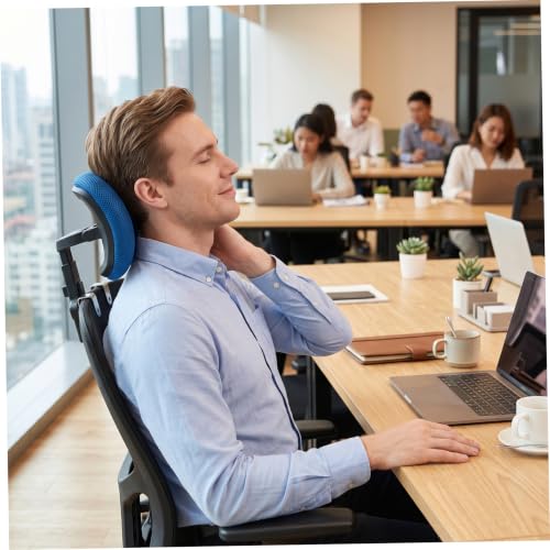 Adjustable C-Shaped Office Chair Headrest, 1.02" Thickened Clips Head Rest Attachment Blue - color: 2.6 Cm/1.02 Inch Clip