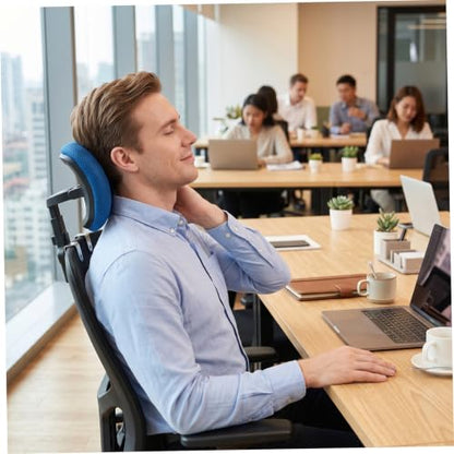 Adjustable C-Shaped Office Chair Headrest, 1.02" Thickened Clips Head Rest Attachment Blue - color: 2.6 Cm/1.02 Inch Clip