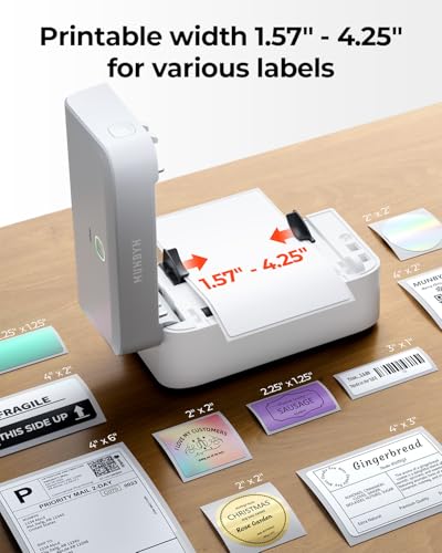 MUNBYN Bluetooth Thermal Label Printer, Wireless 4x6 Shipping Label Printer | Work for Small Business, Compatible with Android, iPhone, Windows, Mac, Chromebook, Print Width 1.57"-4.25" - color: Grey