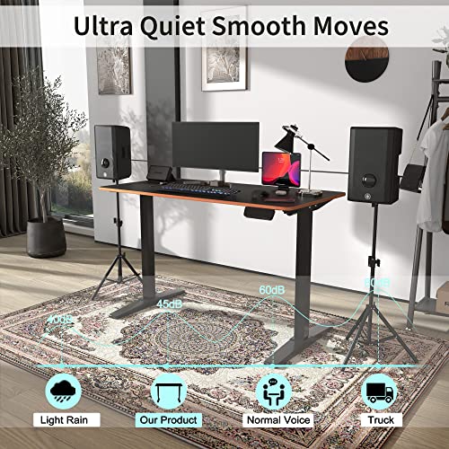 Monomi Electric Standing Desk 48”x24”, Height Adjustable Desk with Wheels - color: Black, size: 48