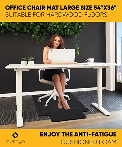 Office Chair Mat with Anti-Fatigue Footrest for Hardwood Floors 54” x 36”