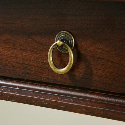 Solid Wood Writing Desk with 2 Drawers, 46"W Large Secretary Table - size: 46.1"W