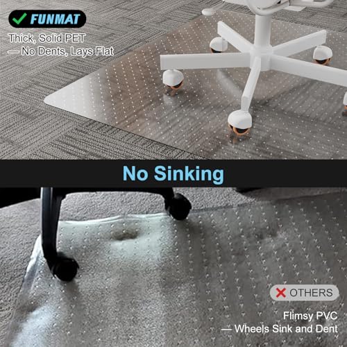 Office Chair Mat for Carpet, 2 Pack, 40" x 48" Heavy Duty PET Desk Chair Mat with Studs, Easy Glide Clear Carpet Protector for Rolling Chairs Home Office, Shipped Flat No Curling - size: 40"x 48" 2pack (for Carpet)