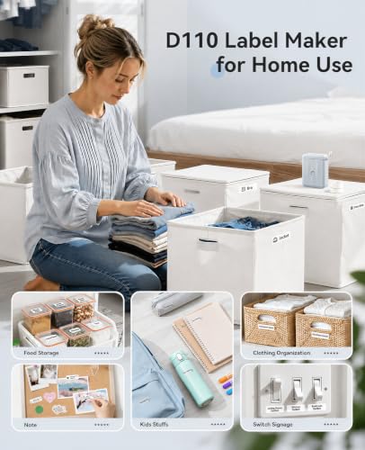 NIIMBOT D110 Bluetooth Label Maker Machine with 1Tape for Home Use, Blue - color: Blue