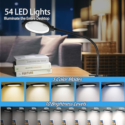 12X Large Floor Magnifying Glass with Light and Stand, 3-in-1 Floor Lamp