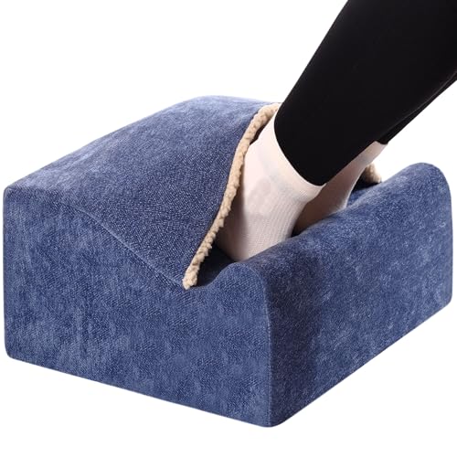 Keep Warm Foot Stool Foot Rest for Under Desk At Work | Office Footrest with Warm Feet Pocket,Ergonomic Under Deskfoot stool Stool for Office Chair & Back &Pain Relief blue+ - color: Blue+