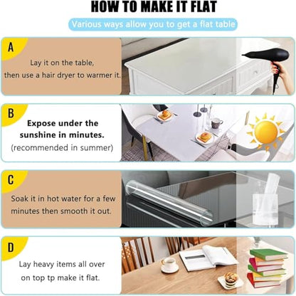 Clear PVC Table Protector Cover 32x38in, Thickness 1.5mm Plastic Pads Rectangular, Scratchproof Cuttable Desktop Mat, Easy Cleaning for Dining Room Writing Desk, 32x38in - size: 32x38in