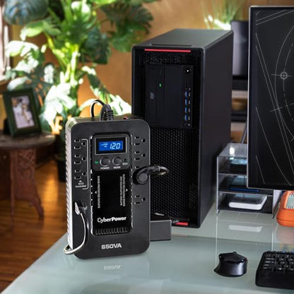 CyberPower EC650LCD Ecologic UPS Battery Backup and Surge Protector - style: 650VA LCD