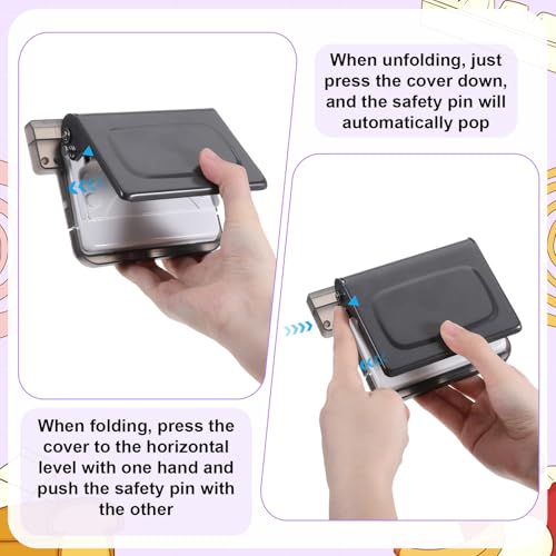 10 Hole Binding Machine for Planners with 10PCS 30Hole Spiral Binding Coils | Metal Manual Binding System, Punches 26 Holes on B5, 30 Holes on A4, 20 Holes on A5 Paper, Black