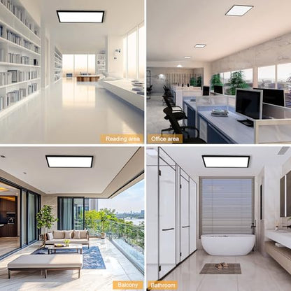 GT-Lite 2'x4'5500 Lumen LED Flat Panel,Flush Mount and Drop Ceiling - color: Black 1 Pack, size: 2x4 Feet