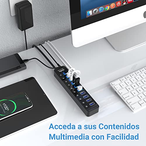 Powered USB 3.0 Hub, atolla 10 Ports USB Data Hub Splitter with Individual ON/Off Switches and 12V/2.5A Power Adapter USB Extension for Mouse, Keyboard, Hard Drive or More Devices