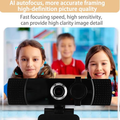 Hd (1080P) Computer Network USB Camera with Microphone, 1.8m Cable, typc-c Adapter, Triangle Stand. for Network Office, Video, Study, Live broadcast-3pack