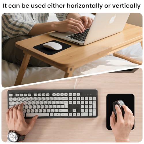 Small Mouse Pad 6 x 8 Inch, Horizontal and Vertical Flexible use. Great for Traveling, Wireless laptops, Keyboard Trays, Offices, etc. (Black) - color: black