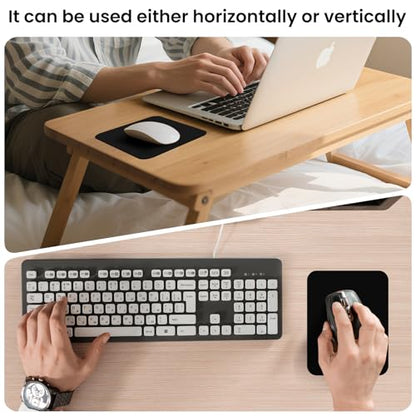 Small Mouse Pad 6 x 8 Inch, Horizontal and Vertical Flexible use. Great for Traveling, Wireless laptops, Keyboard Trays, Offices, etc. (Black) - color: black