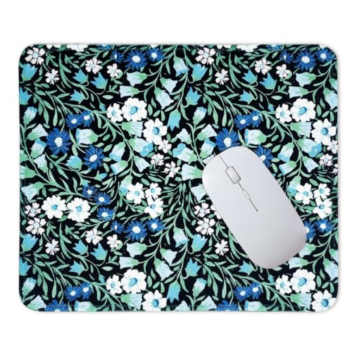 Mouse Pad for Desk with Stitched Edge, Premium Cute Washable Mouse Pads. Computer Mousepad with Non-Slip Rubber Base, Mousepads for Laptop, 9.25x7.75x0.12 inch (Midnight Vines) - color: Midnight Vines