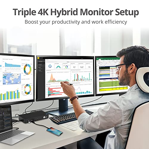 SIIG DisplayLink USB-C Dock, Triple 4K60Hz, 100W PD, JU-DK0P11-S1 - style: Triple 4K Display