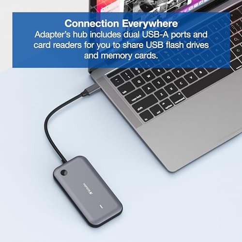 Verbatim Share My Screen Video Extender 1080p USB-C Wireless HDMI Transmitter and Receiver Display Adapter with USB Hub and Card Reader - style: 1080p