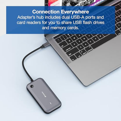 Verbatim Share My Screen Video Extender 1080p USB-C Wireless HDMI Transmitter and Receiver Display Adapter with USB Hub and Card Reader - style: 1080p