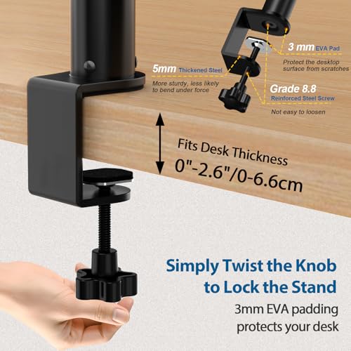 Vondynote Set of 2 Desktop Clamp Speaker Stands Short Studio Monitor Stands