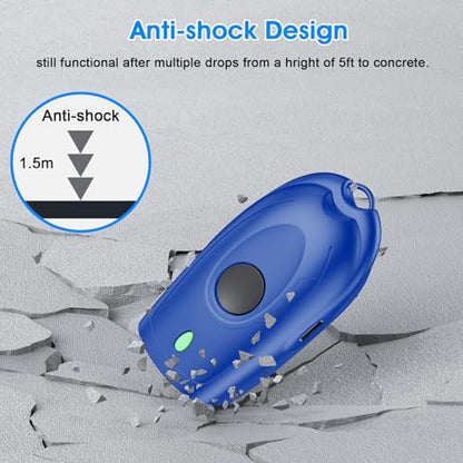 Symcode Bluetooth Barcode Scanner Mini 1D Small Portable Barcode Reader Scanner 3-in-1 Bluetooth & 2.4G Wireless & USB Wired Barcode Scanner with Android,iOS,Computers,Windows - color: 1D Laser Blue