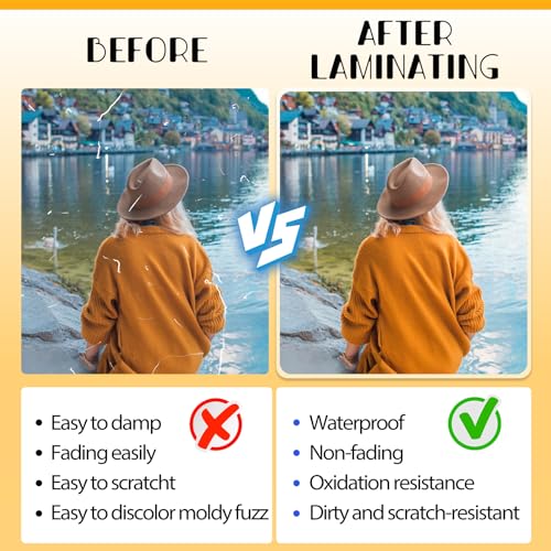FURWEY Laminating Sheets,500 Pack,3 mil,9x11.5,Thermal Pouches | Holds 8.5x11 Sheets, Clear Letter Size, 9 x 11.5 Inches, Thermal Laminating Pouches, Office & School Supplies - size: 500PACK-3Mil (9 x11.5Inches)