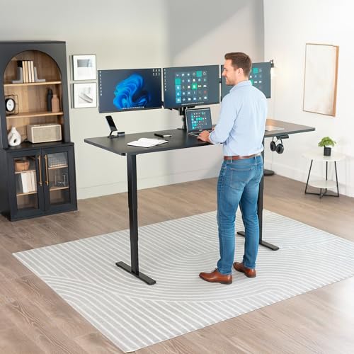 VIVO Black 83 x 30 in Standing Desk, DESK-KIT-2E84B - color: Black Top / Black Frame, size: 83 x 30 inch