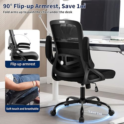 Ergonomic Office Chair Desk Chair with Adjustable Lumbar Support - color: 4pcs Black