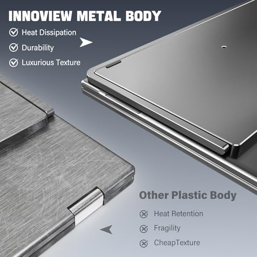InnoView 18.5" Dual Portable Monitor 100Hz 2K 2560x1440P 100% sRGB Foldable & Stackable Design with 315° Screen Adjustment | DP/USB-C/HDMI, Second Monitor for Laptop, Mac, Windows - size: 18.5 inch