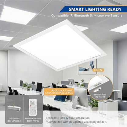 2x2 LED Panel Light 6Pack,Up to 6000 Lumens,AC120-277V | 5Power Options (20–40W),4CCT Choices (3000–5000K),0-10V Dimmable,ETL&DLC for Office Commercial Drop Ceiling - size: 2x2-6Pack
