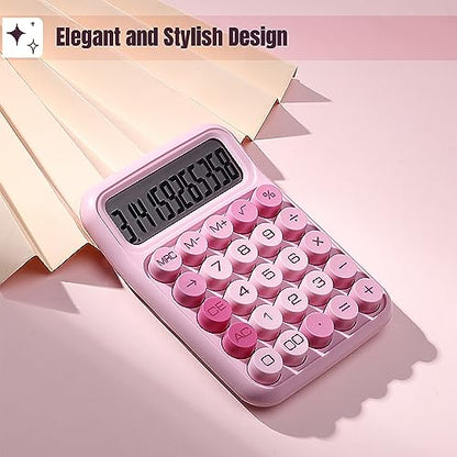 Mr. Pen- Mechanical Switch Calculator, 12 Digit Large LCD Display, Pink | With Big Buttons, Mechanical Switch Calculator for Home, School, Office - color: Pink