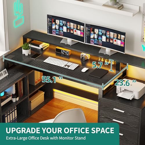 YITAHOME L Shaped Desk with 3 Drawers