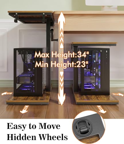 Computer Tower Stand with Charging Station & USB Ports