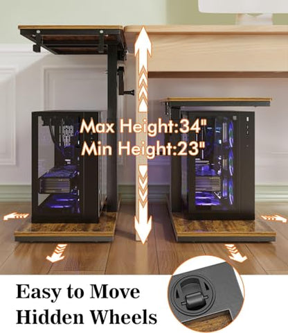 Computer Tower Stand with Charging Station & USB Ports