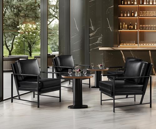 Yaheetech Mid-Century Modern Accent Chairs Set of 2, Black - color: Black, size: Set of 2