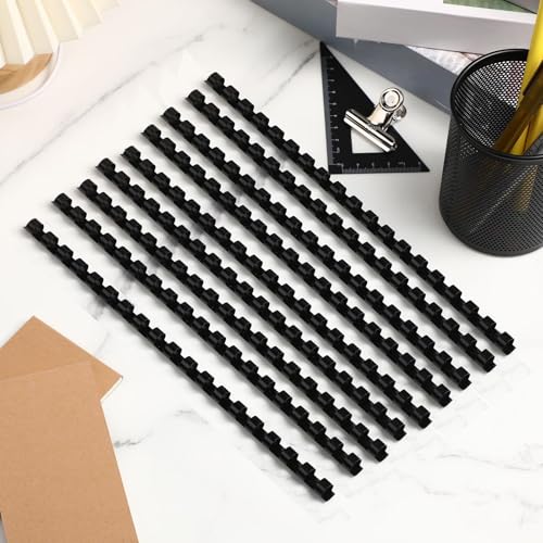 Yunsailing 150 Pack Plastic Binding Combs Plastic Binder Comb Ring 19 Ring Binding Spines Letter Size Spiral coils for Notebook Calendar(3/8 in,Black) - color: Black, size: 3/8 In