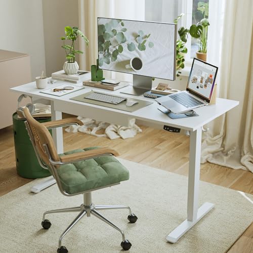 Agilestic 48 * 24 Inch Electric Standing Desk with Under Drawers, White - color: Basic White, size: 48x24 Inch