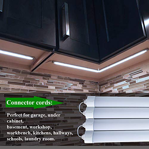 Airand Utility LED Shop Lights Fixture 4FT 2FT with Plug Linkable, 2PCS Water-Proof led Closet Lights 5000K Under Cabinet Lighting, Tube Lights 36W for Garage Kitchen Bathroom Workbench - size: 4FT-2PCS