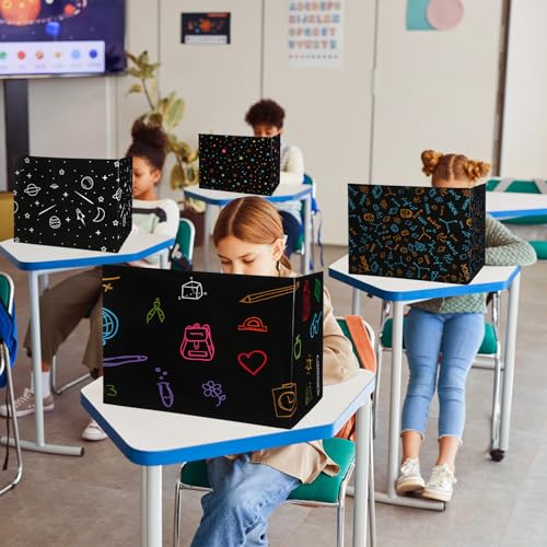 24 Pcs Privacy Folders for Students Testing, Vibrant, Black - color: Black, style: Vibrant