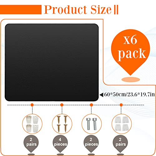 Henoyso 6 Pack Clamp-On Desk Privacy Panels, Acoustic Felt 20×24 Inch,Black - color: Black